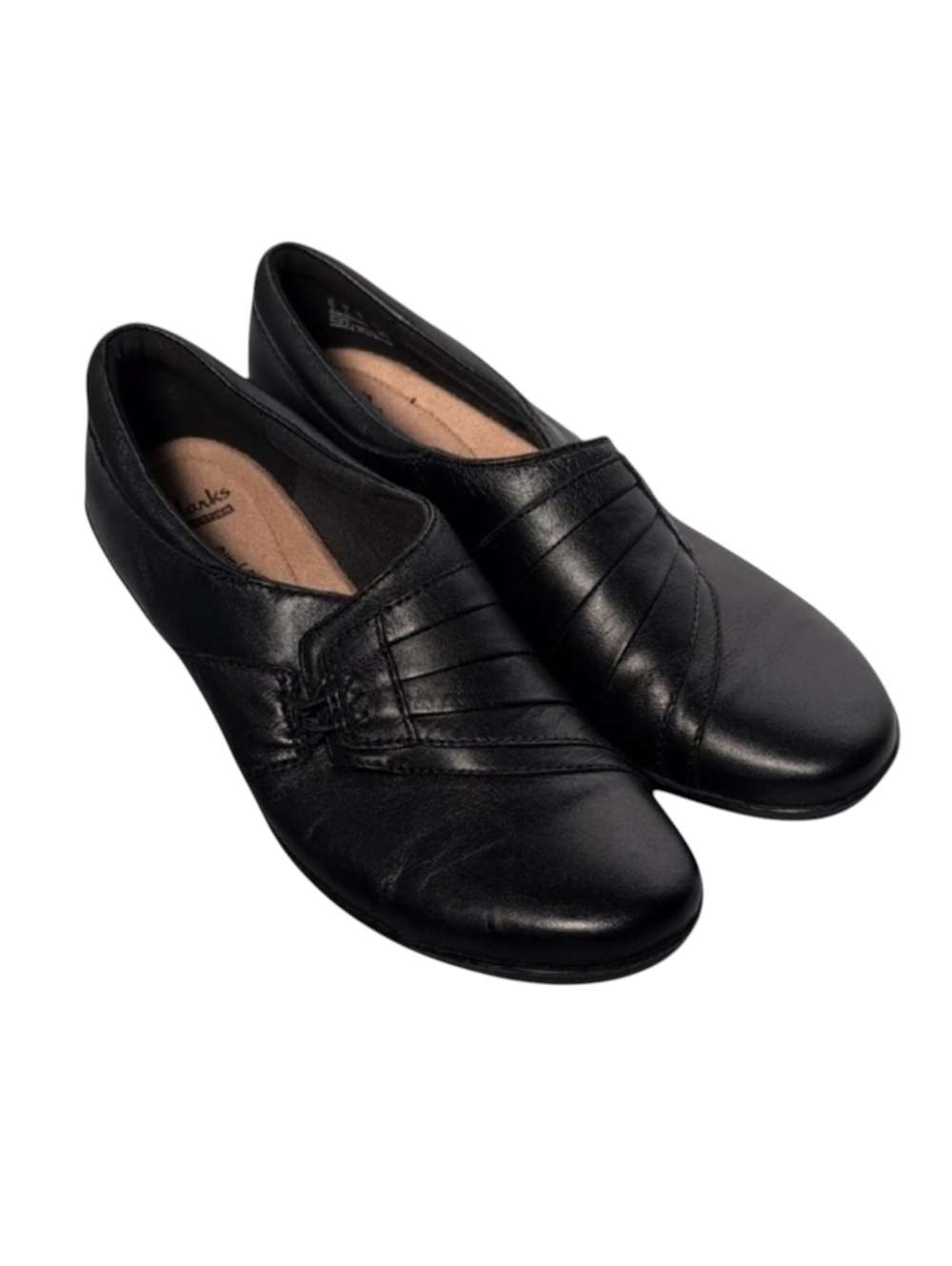Clarks Everlay Iris Black Slip-On Loafers Size 9